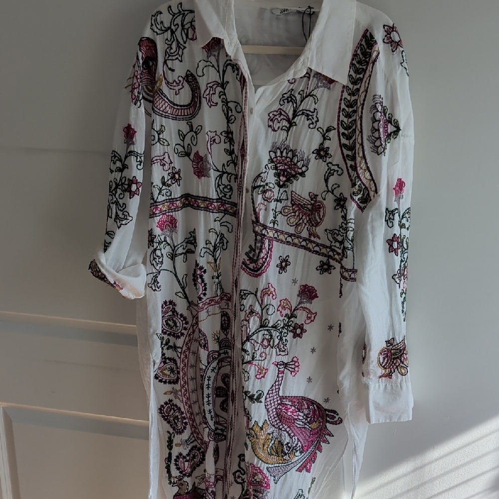 Zara White Sheer Blouse